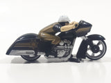 HTF 2010 Hot Wheels Road Roller Police Motor Cycle Chopper Black Die Cast Toy Car Vehicle