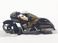 HTF 2010 Hot Wheels Road Roller Police Motor Cycle Chopper Black Die Cast Toy Car Vehicle
