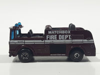 1997 Matchbox Snorkel Fire Truck Burgundy Die Cast Toy Car Vehicle Missing Boom