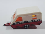 Vintage Majorette No. 325 Caravane Camper Traiper Red and White 1/70 Scale Die Cast Toy Car Vehicle with Opening Door