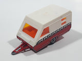 Vintage Majorette No. 325 Caravane Camper Traiper Red and White 1/70 Scale Die Cast Toy Car Vehicle with Opening Door