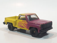 1998 JGI Subway Stepside Pickup Truck Yellow and Purple Die Cast Toy Car Vehicle