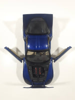 2003 Hot Wheels C6 Corvette Blue 1/18 Scale Die Cast Toy Car Vehicle with Opening Doors, Trunk, and Hood Missing Mirrors