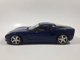 2003 Hot Wheels C6 Corvette Blue 1/18 Scale Die Cast Toy Car Vehicle with Opening Doors, Trunk, and Hood Missing Mirrors