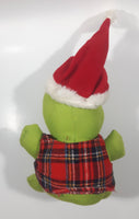 1987 McDonald's Muppets Kermit The Frog with Santa Hat 7" Tall Stuffed Character Plush Toy