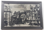 Vintage London's Piccadilly Circus 9" x 13" Glass Mirror Framed Advertisement
