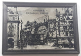 Vintage London's Piccadilly Circus 9" x 13" Glass Mirror Framed Advertisement