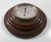 Antique Harrison & Co Montreal Round Heavy Wood Cased Barometer Weather Station Made in England