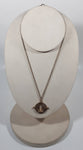 Rotating Pivoting Hour Glass Gold Tone Metal Pendant 20" Long Necklace