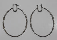 Metal Hoop 2 1/2" Hinged Back Earrings