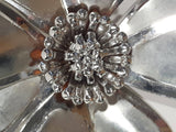 Flower Shaped Thin Layered Metal 2 3/4" Brooch Pin