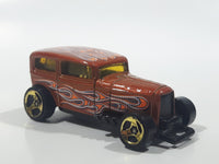 2009 Hot Wheels Heat Fleet Midnight Otto Metalflake Dark Orange Brown Die Cast Toy Car Vehicle