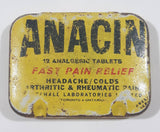 Vintage Whitehall Laboratories Anacin 12 Analgesic Tablets Fast Pain Relief Tin - Empty