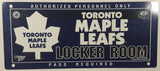 NHL Toronto Maple Leafs Ice Hockey Team Locker Room Authorized Personnel Only Pass Required 8 1/4" x 19" Plastic Wall Sign