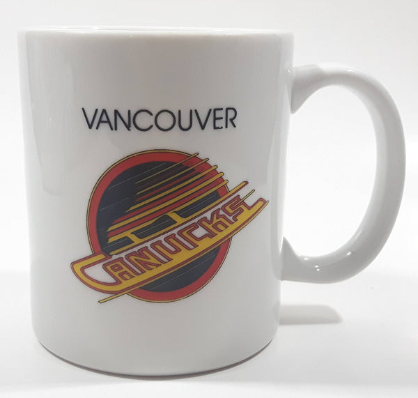 Vancouver Canucks NHL Ice Hockey Team Retro Logo 3 5/8" Tall Ceramic Coffee Mug Cup