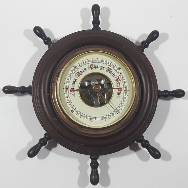 Vintage Ships Wheel Barometer Weather Gauge Made in Western Germany