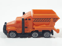 Unknown Brand Dump Truck Orange Plastic Die Cast Toy Car Vehicle