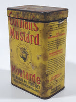 Vintage Colman's Mustard Bull's Head Yellow Tin Metal Spice Container 4 oz