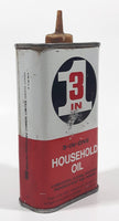 Vintage 3 In 1 Household Oil Tin Metal Handy Oiler Container 8 oz EMPTY