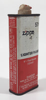 Vintage Zippo 57 Cent Lighter Fluid Red and White Tin Metal Container 4 1/2 Fluid Ounces 133 mL
