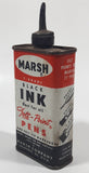 Vintage Marsh T-Grade Black Ink Best For All Felt-Point Pens and Felt Tip Markers 4 1/4" Tall Tin Metal Container 4 Fluid Ounces