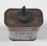 Vintage Marsh T-Grade Black Ink Best For All Felt-Point Pens and Felt Tip Markers 4 1/4" Tall Tin Metal Container 4 Fluid Ounces