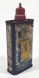 Rare Vintage Sunoco Lighter Fluid Smokeless Odourless Blue and Yellow 5" Tall Tin Metal Container 4 Fluid Ounces EMPTY