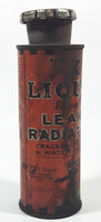 Rare Antique X Laboratories HX Liquid Repairs Leaky Radiator Orange 6 1/4" Tall Tin Metal Container 75 Cents Size For Fords Chevrolets Etc.