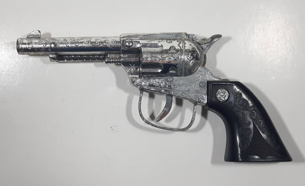 Vintage Indian Head Revolver Cap Gun Metal and Plastic 7 1/2" Long