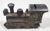 Vintage Heavy Metal Train Engine Locomotive 6" Long Coin Bank