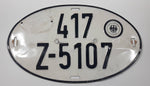 Vintage 1967 Western Germany Customs Export Hauptzollamt Hannover Oval Shaped Metal Vehicle License Plate Tag 417 Z-5107