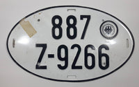 Vintage 1967 Western Germany Customs Export Bundesfinanzervwaltung Oval Shaped Metal Vehicle License Plate Tag 887 Z-9266