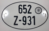 Vintage 1967 Western Germany Customs Export Bundesfinanzervwaltung Oval Shaped Metal Vehicle License Plate Tag 652 Z-931