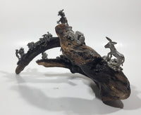 Vintage Drift Wood Coal Train Miner Western Bandit Folk Art Drift Wood Sculpture 9 1/2" Wide