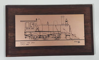 Vintage CP Rail Mogul Type 2-6-0 Circa 1888 C.P.R. 415 Copper Metal 4 1/4" x 7 1/4" Wood Wall Plaque