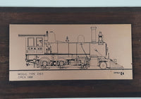 Vintage CP Rail Mogul Type 2-6-0 Circa 1888 C.P.R. 415 Copper Metal 4 1/4" x 7 1/4" Wood Wall Plaque