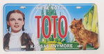 2000 The Wizard of Oz We're Not In Kansas Anymore Toto Metal Vehicle License Plate