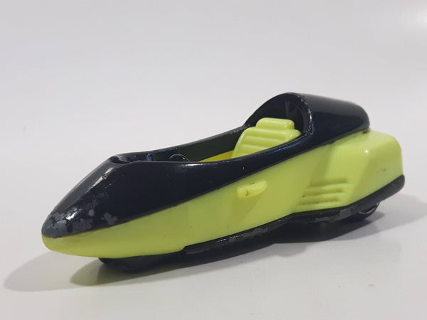 1995 Warner Hot Wheels GM Lean Machine Research Ship Lime Green & Black Die Cast Toy Planetary Exploration Rocket Vehicle Missing Canopy Cover