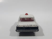 Vintage Tomica No. 4.27.32.110 Toyota Crown Police Cop White and Black 1/65 Scale  Die Cast Toy Car Vehicle with Opening Doors Made in Japan