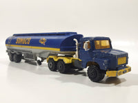 Rare Vintage Majorette Super Movers Semi Tractor Truck and Tanker Trailer Sunoco Blue and Yellow 1/60 Scale Die Cast Toy Car Vehicle
