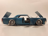 Jada Dub City No. 90609 1963 Lincoln Continental Blue 1/24 Scale Die Cast Toy Car Vehicle with Suicide Doors