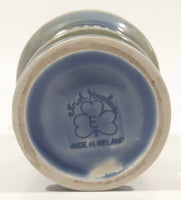 Vintage Wade Irish Porcelain Shamrock Themed Pedestal Blue Green Glaze Porcelain Table Top Lighter Made in Ireland