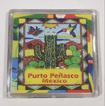 Purto Penasco Mexico Cactus Butterfly Hummingbird Themed 2 5/8" x 2 5/8" Fridge Magnet