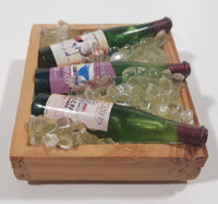 Wood Frames Champagne Bottles on Ice 2" x 2 1/4" 3D Fridge Magnet