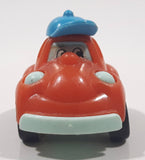 Kinder Surprise Orange and Blue Snap Together Plastic Toy Car Vehicle Wearing a Hat