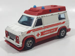 Vintage Majorette Ambulance White and Red 1/36 Scale Die Cast Toy Car Vehicle