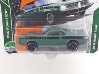 2018 Matchbox MBX Road Trip '70 Plymouth Cuda Green Die Cast Toy Car Vehicle Short Card New in Package