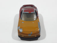 1996 Matchbox Mazda RX-7 Gold and Dark Red Maroon Die Cast Toy Car Vehicle