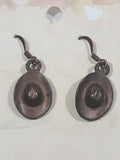 Western Cowboy Hat Shaped Dangling Copper Tone Metal Earrings