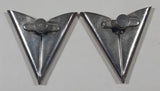 Vintage Western Horse Shoe Themed Triangle Shape Metal Clip On Screw Back Earrings